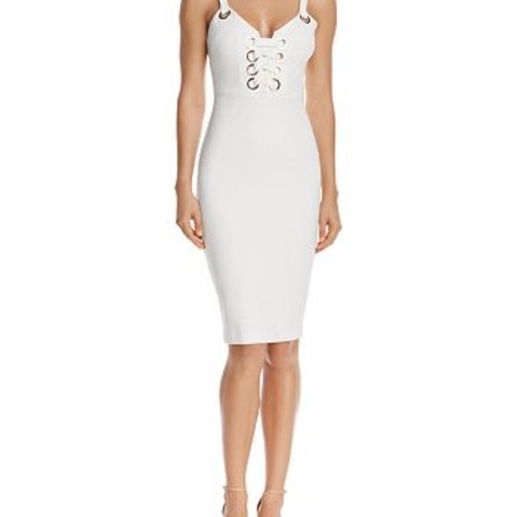 White Strappy Sundress with Tie Front and Bows - Picture 6 of 6